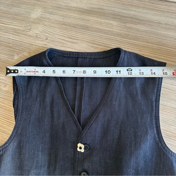 Lardini // Men’s Linen Navy Vest made in Italy size 48 - Picture 11 of 13